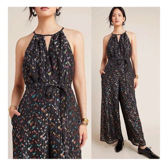 Anthropologie Eva Franco Edita Halter Jumpsuit Sz 2 Multi Metallic $188 Party - Picture 1 of 8